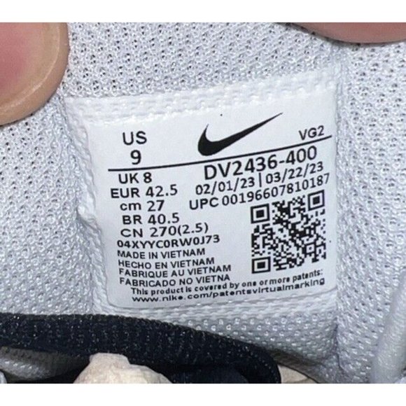 Nike E-Series AD Mens Athletic Shoes Sneakers Size 9 Obsidian Navy Blue White - Picture 8 of 9